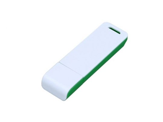 Флешка прямоугольной формы, оригинальный дизайн, двухцветный корпус, 16 Гб, зеленый/белый (16Gb), арт. 016545403
