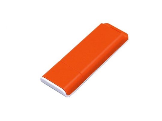 Флешка прямоугольной формы, оригинальный дизайн, двухцветный корпус, 16 Гб, оранжевый/белый (16Gb), арт. 016545603