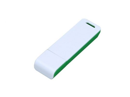 Флешка прямоугольной формы, оригинальный дизайн, двухцветный корпус, 32 Гб, зеленый/белый (32Gb), арт. 016559303