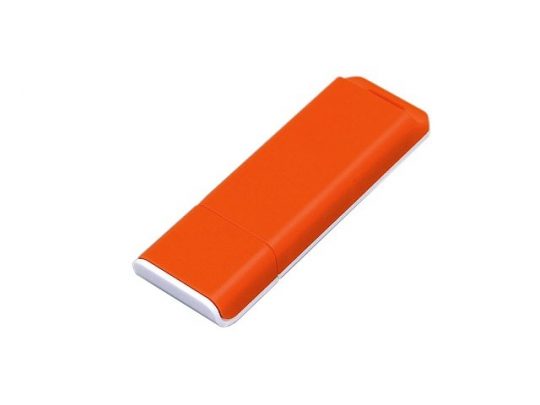 Флешка прямоугольной формы, оригинальный дизайн, двухцветный корпус, 32 Гб, оранжевый/белый (32Gb), арт. 016559203