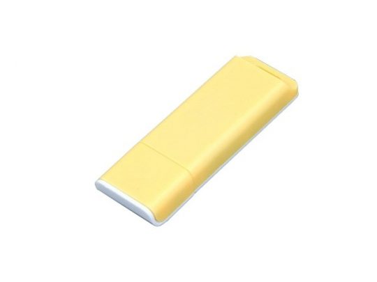 Флешка прямоугольной формы, оригинальный дизайн, двухцветный корпус, 64 Гб, желтый/белый (64Gb), арт. 016559703