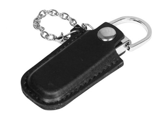 Флешка в массивном корпусе с кожаным чехлом, 16 Гб, черный (16Gb), арт. 016500103