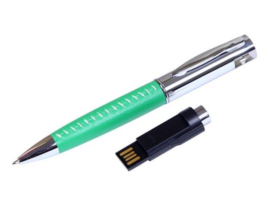 Флешка в виде ручки с мини чипом, 16 Гб, зеленый/серебристый (16Gb), арт. 016548503