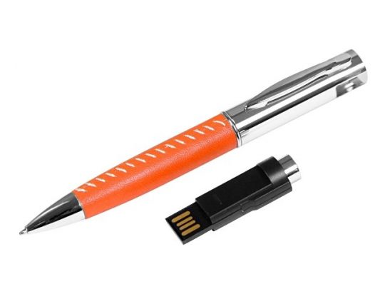 Флешка в виде ручки с мини чипом, 16 Гб, оранжевый/серебристый (16Gb), арт. 016548303