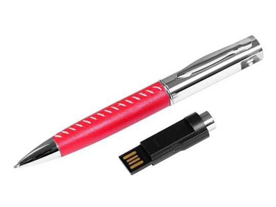 Флешка в виде ручки с мини чипом, 32 Гб, красный/серебристый (32Gb), арт. 016550503