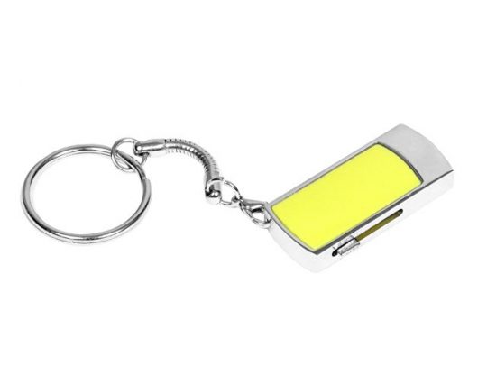 Флешка прямоугольной формы, выдвижной механизм с мини чипом, 32 Гб, желтый/серебристый (32Gb), арт. 016511403