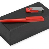 Подарочный набор Qumbo с ручкой и флешкой, красный (8Gb), арт. 016610103