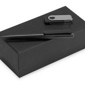 Подарочный набор Qumbo с ручкой и флешкой, черный (8Gb), арт. 016610303