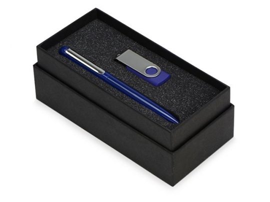 Подарочный набор Skate Mirro с ручкой для зеркальной гравировки и флешкой, синий (8Gb), арт. 016610503