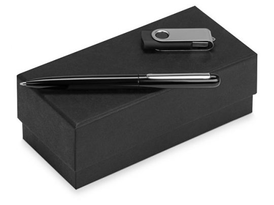 Подарочный набор Skate Mirro с ручкой для зеркальной гравировки и флешкой, черный (8Gb), арт. 016610603