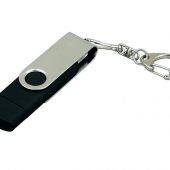 Флешка с  поворотным механизмом, c дополнительным разъемом Micro USB, 16 Гб, черный (16Gb), арт. 016491803