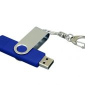 Флешка с  поворотным механизмом, c дополнительным разъемом Micro USB, 32 Гб, синий (32Gb), арт. 016514703