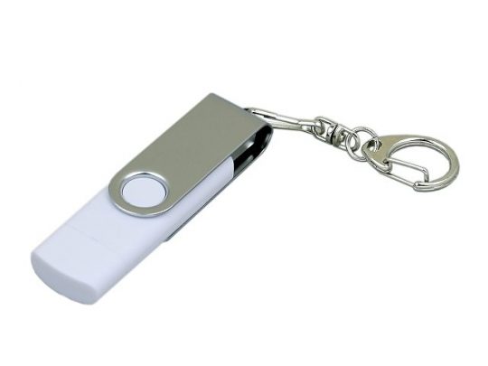 Флешка с  поворотным механизмом, c дополнительным разъемом Micro USB, 32 Гб, белый (32Gb), арт. 016515003