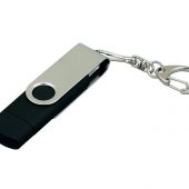 Флешка с  поворотным механизмом, c дополнительным разъемом Micro USB, 32 Гб, черный (32Gb), арт. 016514603