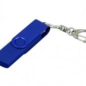 Флешка с поворотным механизмом, c дополнительным разъемом Micro USB, 16 Гб, синий (16Gb), арт. 016492403
