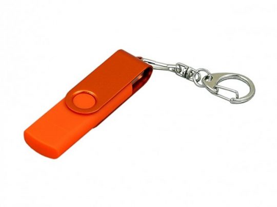 Флешка с поворотным механизмом, c дополнительным разъемом Micro USB, 16 Гб, оранжевый (16Gb), арт. 016492503