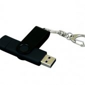 Флешка с поворотным механизмом, c дополнительным разъемом Micro USB, 32 Гб, черный (32Gb), арт. 016515203