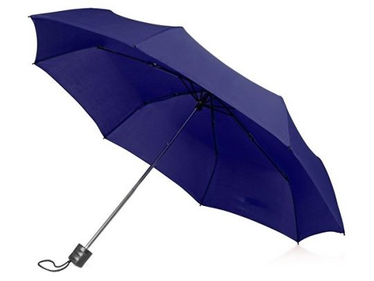 Зонт складной Columbus, механический, 3 сложения, с чехлом, темно-синий, арт. 016467603