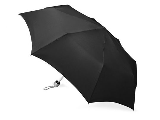 Зонт складной Tempe, механический, 3 сложения, с чехлом, черный, арт. 016359203