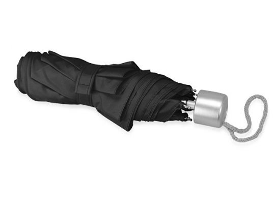 Зонт складной Tempe, механический, 3 сложения, с чехлом, черный, арт. 016359203