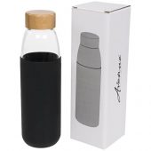 Стеклянная спортивная бутылка Kai с деревянной крышкой и объемом 540 мл, черный, арт. 016672203