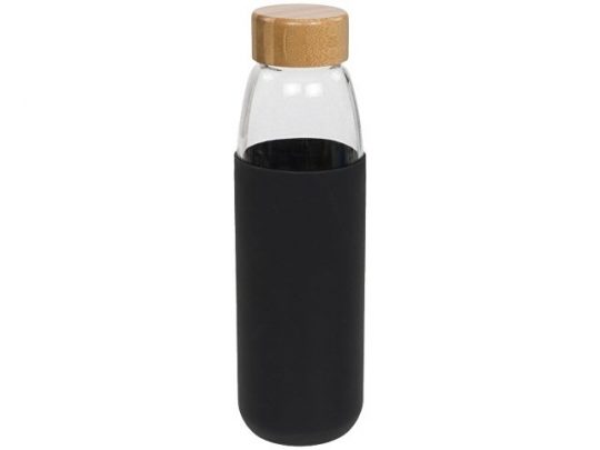 Стеклянная спортивная бутылка Kai с деревянной крышкой и объемом 540 мл, черный, арт. 016672203