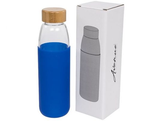 Стеклянная спортивная бутылка Kai с деревянной крышкой и объемом 540 мл, синий, арт. 016672403