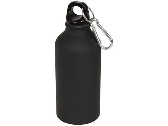 Матовая спортивная бутылка Oregon с карабином и объемом 400 мл, черный, арт. 016675603