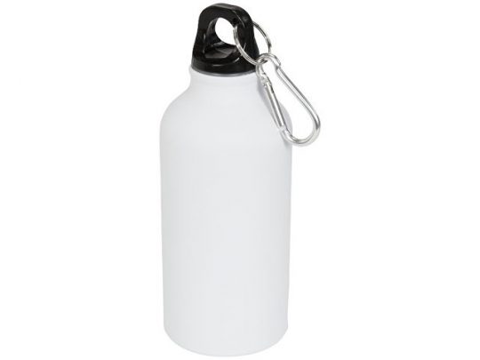 Матовая спортивная бутылка Oregon с карабином и объемом 400 мл, белый, арт. 016675703