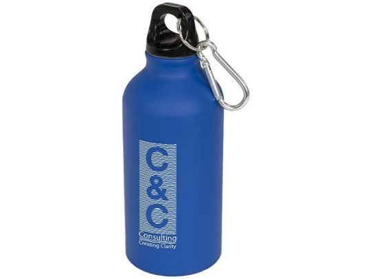 Матовая спортивная бутылка Oregon с карабином и объемом 400 мл, синий, арт. 016675903