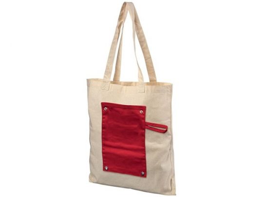 Хлопковая рулонная сумка-тоут на кнопках, красный, арт. 016854303