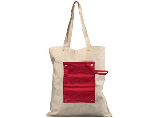 Хлопковая рулонная сумка-тоут на кнопках, красный, арт. 016854303