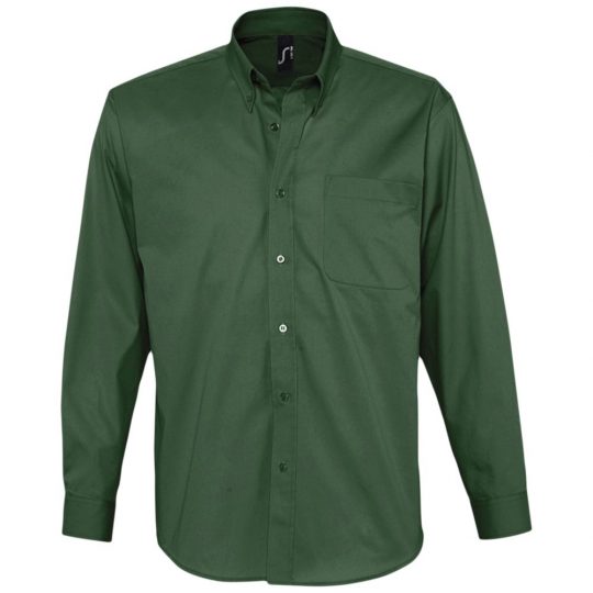 Рубашка мужская с длинным рукавом BEL AIR темно-зеленая, размер S