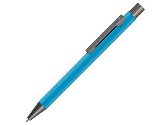 Ручка шариковая UMA STRAIGHT GUM soft-touch, с зеркальной гравировкой, голубой, арт. 016831603