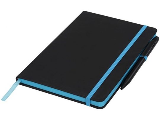 Блокнот Noir Edge среднего размера, черный/синий (А5), арт. 016884103