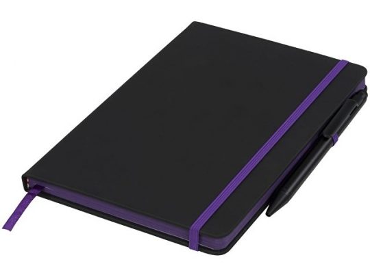 Блокнот Noir Edge среднего размера, черный/пурпурный (А5), арт. 016884403