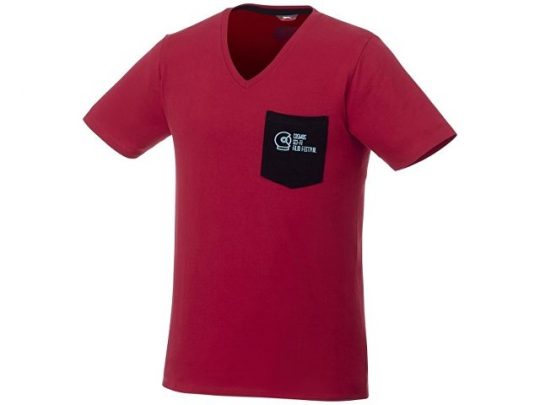 Мужская футболка Gully с коротким рукавом и кармашком, темно-красный/темно-синий (XL), арт. 016757703