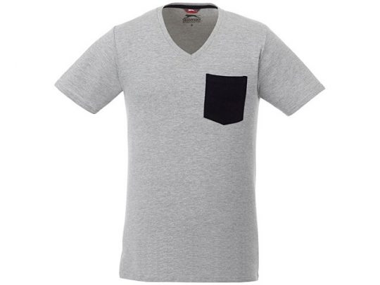 Мужская футболка Gully с коротким рукавом и кармашком, серый/темно-синий (XL), арт. 016758903