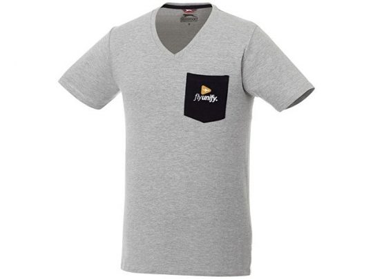 Мужская футболка Gully с коротким рукавом и кармашком, серый/темно-синий (M), арт. 016758703