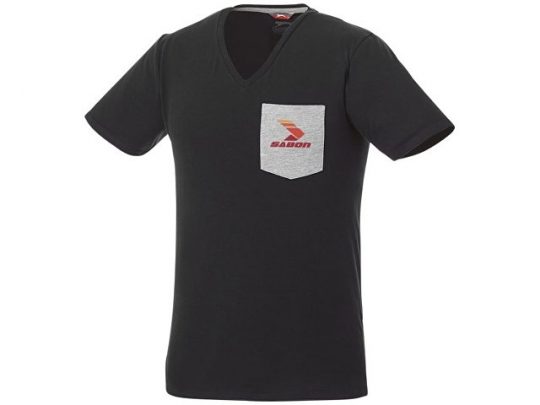 Мужская футболка Gully с коротким рукавом и кармашком, черный/серый (S), арт. 016759203