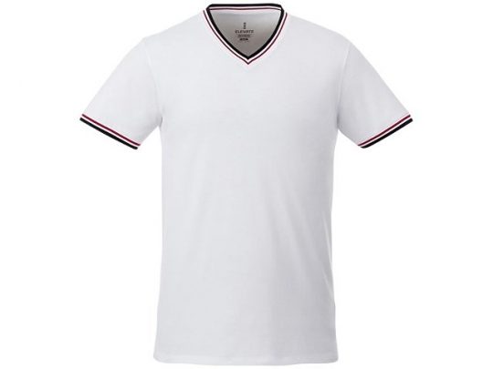 Мужская футболка Elbert с коротким рукавом, пике и кармашком, белый/темно-синий/красный (3XL), арт. 016768103