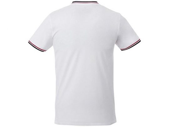 Мужская футболка Elbert с коротким рукавом, пике и кармашком, белый/темно-синий/красный (XS), арт. 016767503