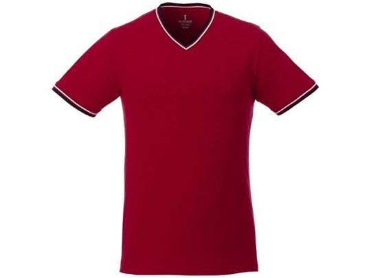Мужская футболка Elbert с коротким рукавом, пике и кармашком, красный/темно-синий/белый (XL), арт. 016768603