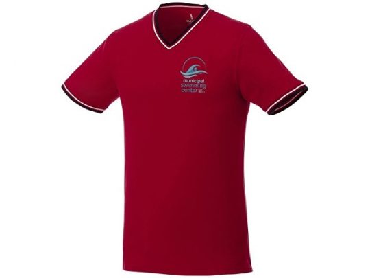 Мужская футболка Elbert с коротким рукавом, пике и кармашком, красный/темно-синий/белый (L), арт. 016768503