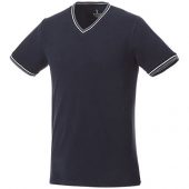 Мужская футболка Elbert с коротким рукавом, пике и кармашком, темно-синий/серый меланж/белый (3XL), арт. 016769503