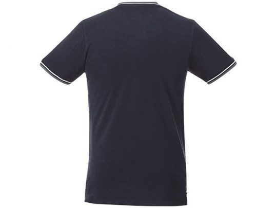 Мужская футболка Elbert с коротким рукавом, пике и кармашком, темно-синий/серый меланж/белый (M), арт. 016769103