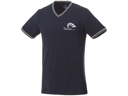 Мужская футболка Elbert с коротким рукавом, пике и кармашком, темно-синий/серый меланж/белый (XS), арт. 016768903