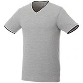 Мужская футболка Elbert из пике с коротким рукавом и кармашком, серый меланж/темно-синий/белый (S), арт. 016769703
