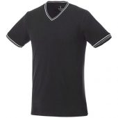 Мужская футболка Elbert из пике с коротким рукавом и кармашком, черный/серый меланж/белый (S), арт. 016770403