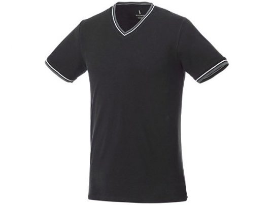 Мужская футболка Elbert из пике с коротким рукавом и кармашком, черный/серый меланж/белый (3XL), арт. 016770903